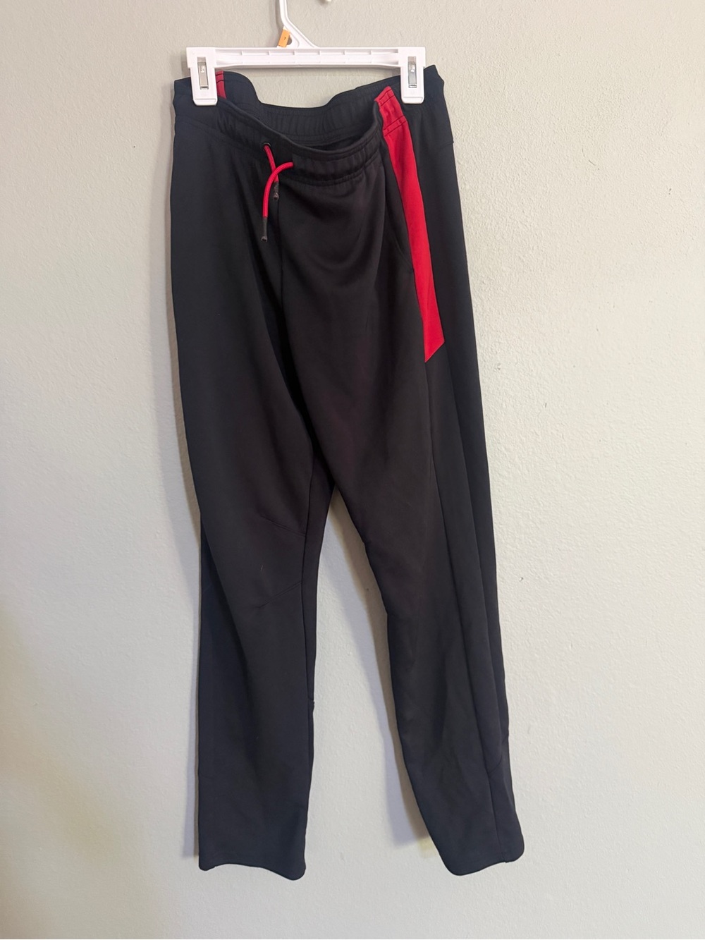 all in motion Black Joggers with Red Side Panel